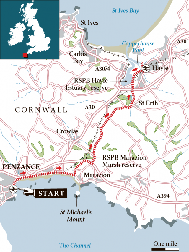 First and Last Trail, Cornwall 13 miles All flat tarmac paths Start Penzance railway station Finish Hayle railway station First and Last Trail, Cornwall 13 miles All flat tarmac paths Start Penzance railway station Finish Hayle railway station
